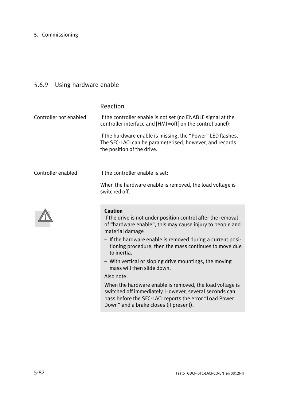 9 using hardware enable, Using hardware enable | Festo Контроллеры двигателя SFC-LAC User Manual | Page 184 / 389