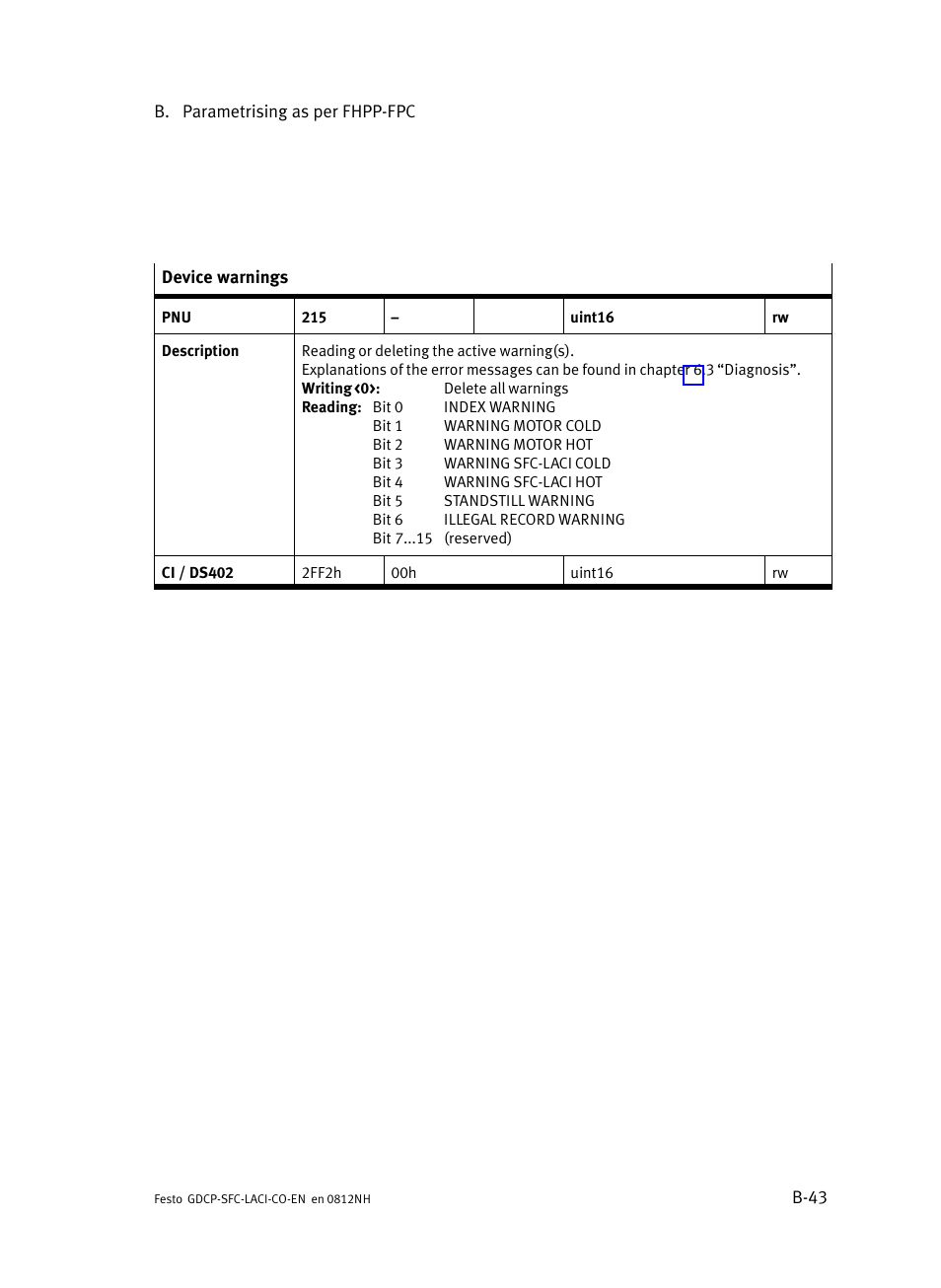 Festo Контроллеры двигателя SFC-LAC User Manual | Page 271 / 389