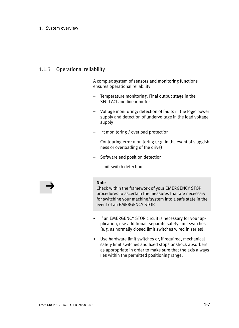 3 operational reliability, Operational reliability | Festo Контроллеры двигателя SFC-LAC User Manual | Page 29 / 389