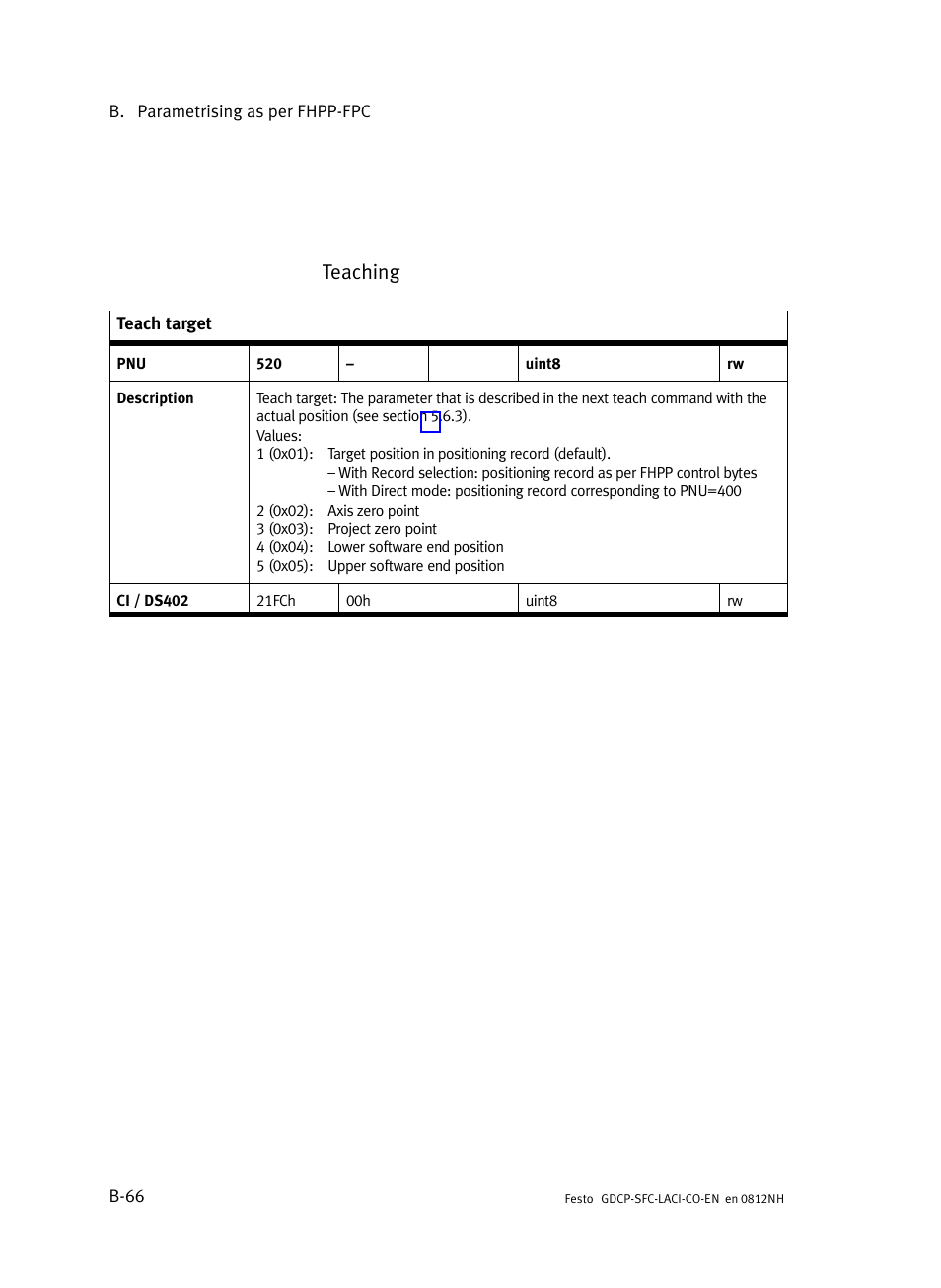 Teaching | Festo Контроллеры двигателя SFC-LAC User Manual | Page 294 / 389