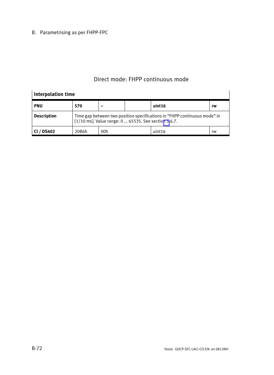 Direct mode: fhpp continuous mode | Festo Контроллеры двигателя SFC-LAC User Manual | Page 300 / 389