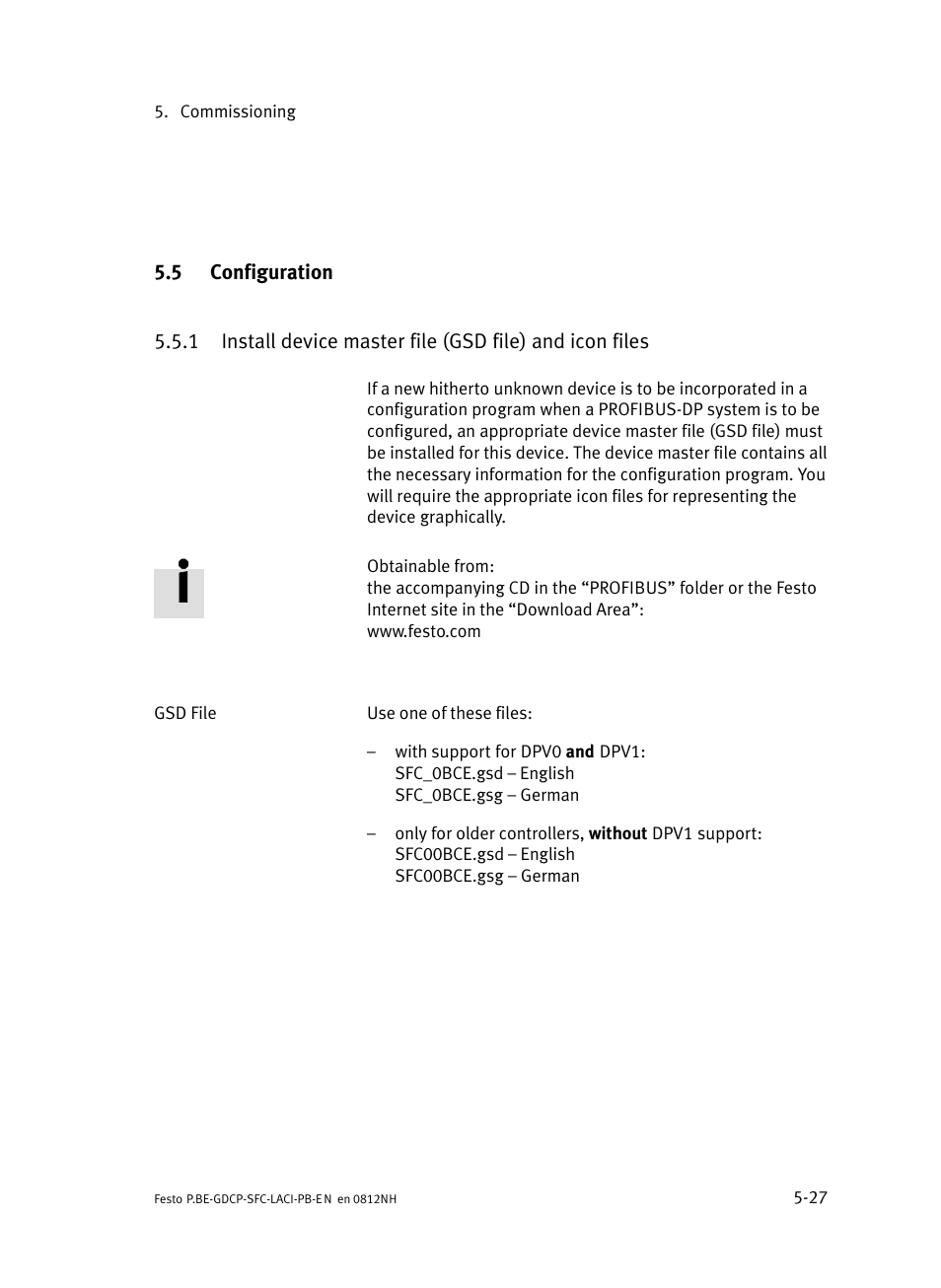 5 configuration, Configuration | Festo Контроллеры двигателя SFC-LAC User Manual | Page 123 / 351