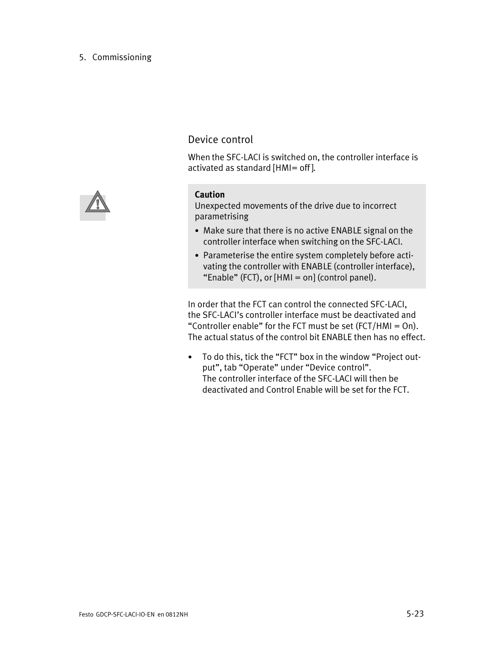 Device control | Festo Контроллеры двигателя SFC-LAC User Manual | Page 105 / 245