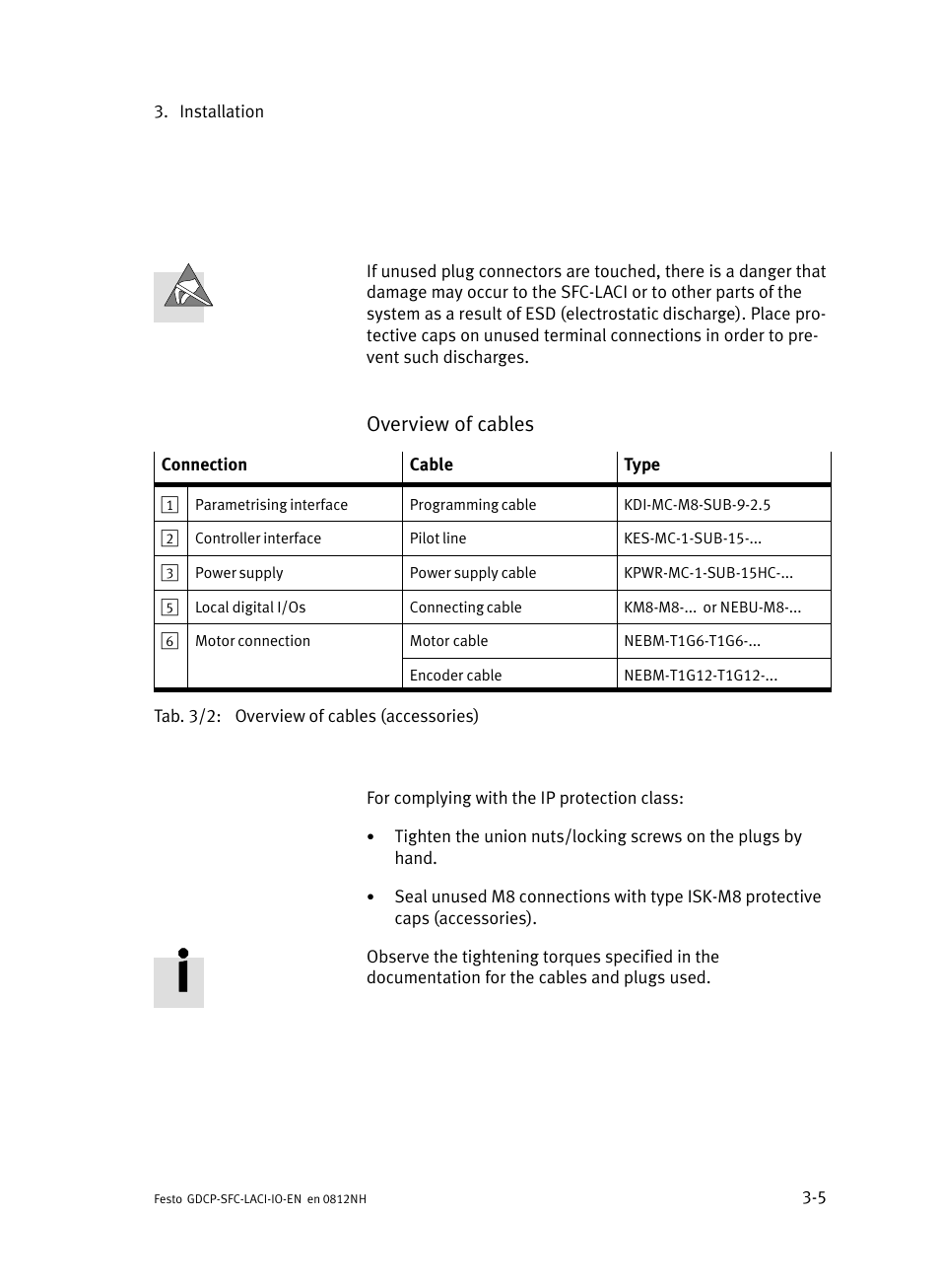 Overview of cables | Festo Контроллеры двигателя SFC-LAC User Manual | Page 47 / 245