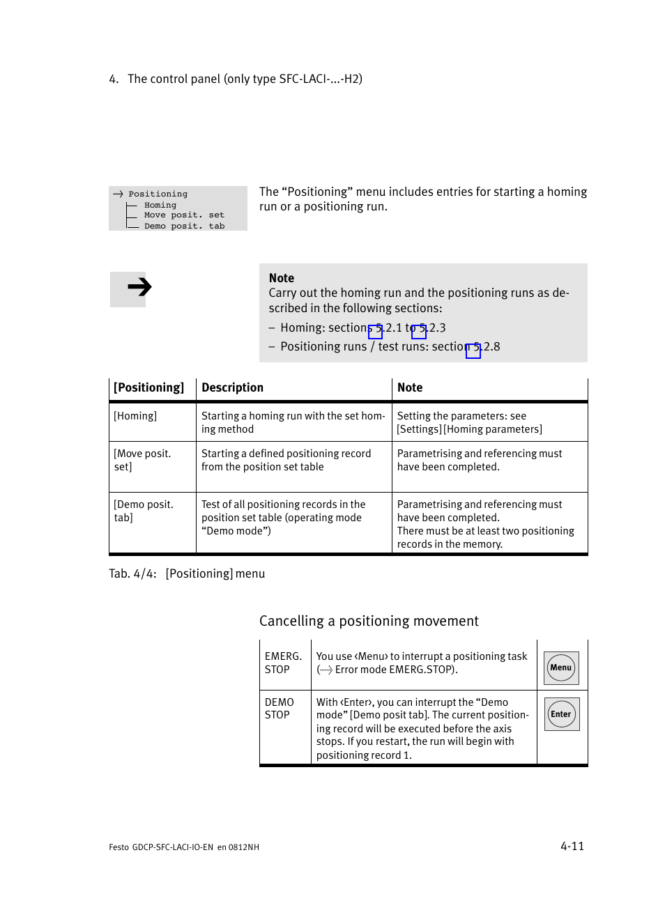 Cancelling a positioning movement | Festo Контроллеры двигателя SFC-LAC User Manual | Page 75 / 245