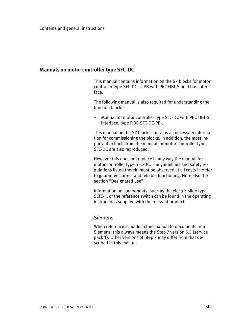 Manuals on motor controller type sfc-dc | Festo Контроллер двигателя SFC-ST User Manual | Page 15 / 128