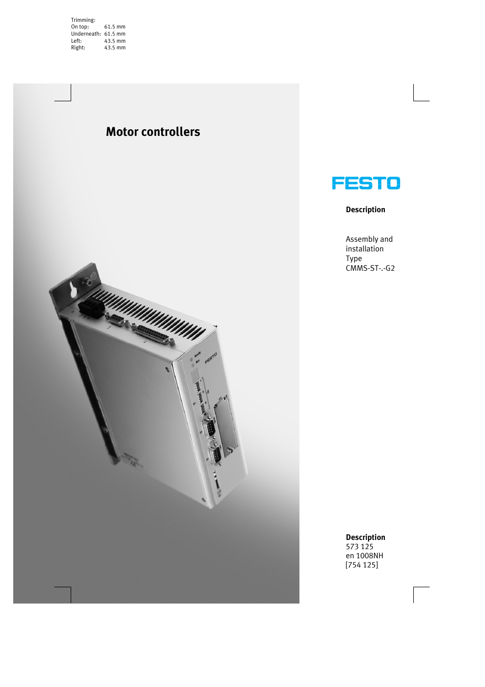 Festo Контроллеры двигателя CMMS-ST User Manual | 136 pages
