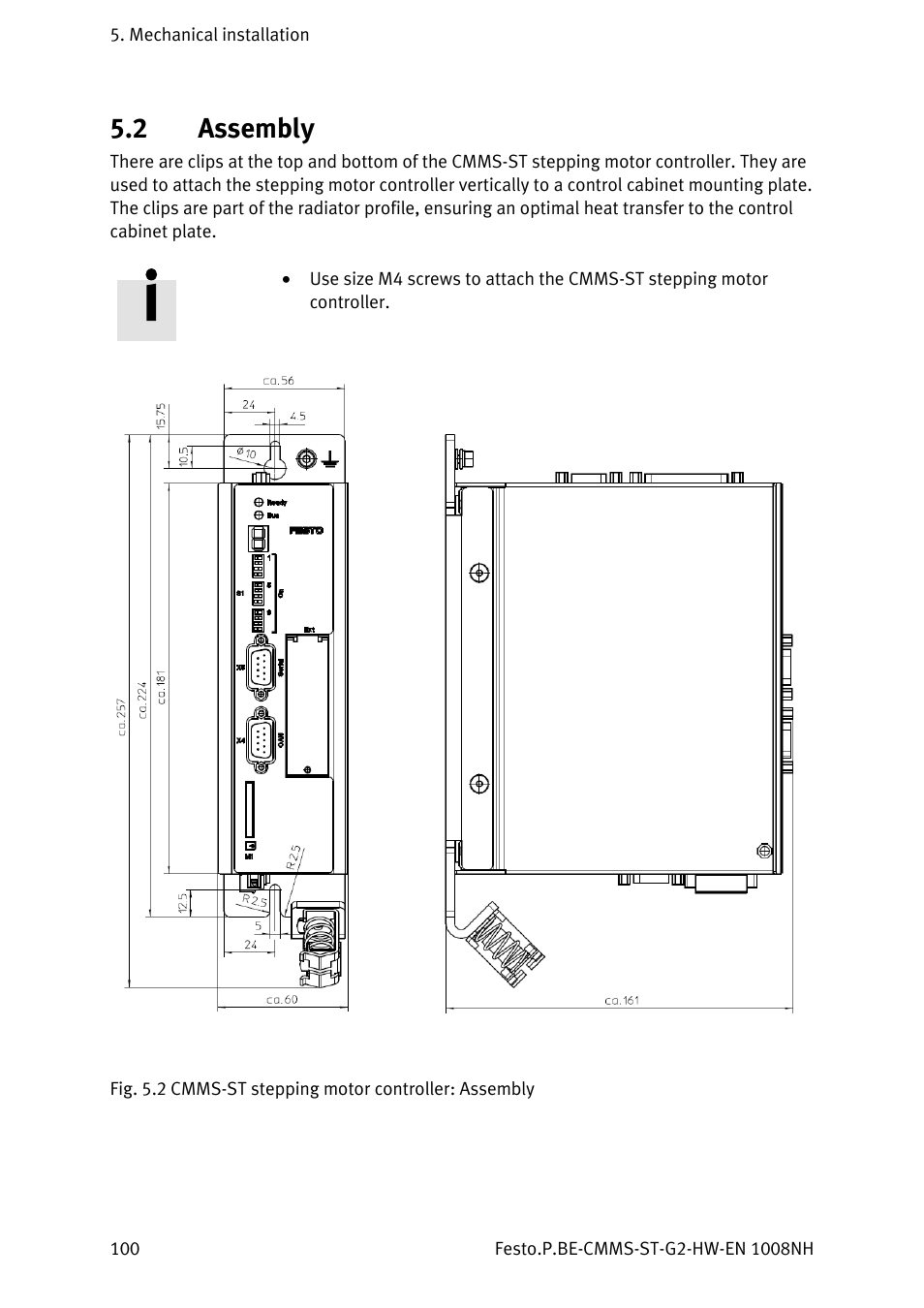 2 assembly, Assembly | Festo Контроллеры двигателя CMMS-ST User Manual | Page 100 / 136