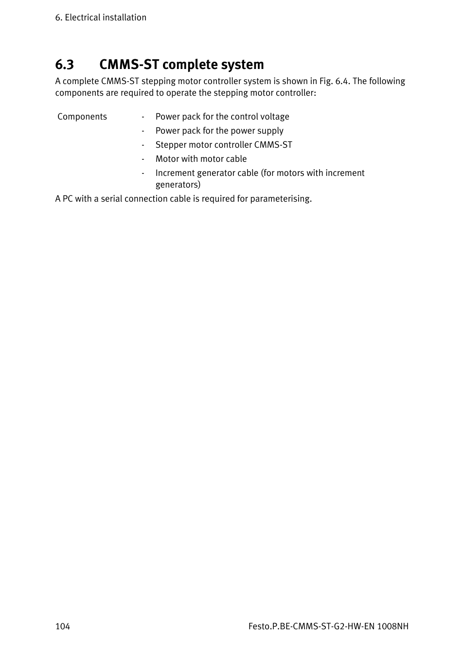 3 cmms-st complete system, Cmms-st complete system | Festo Контроллеры двигателя CMMS-ST User Manual | Page 104 / 136