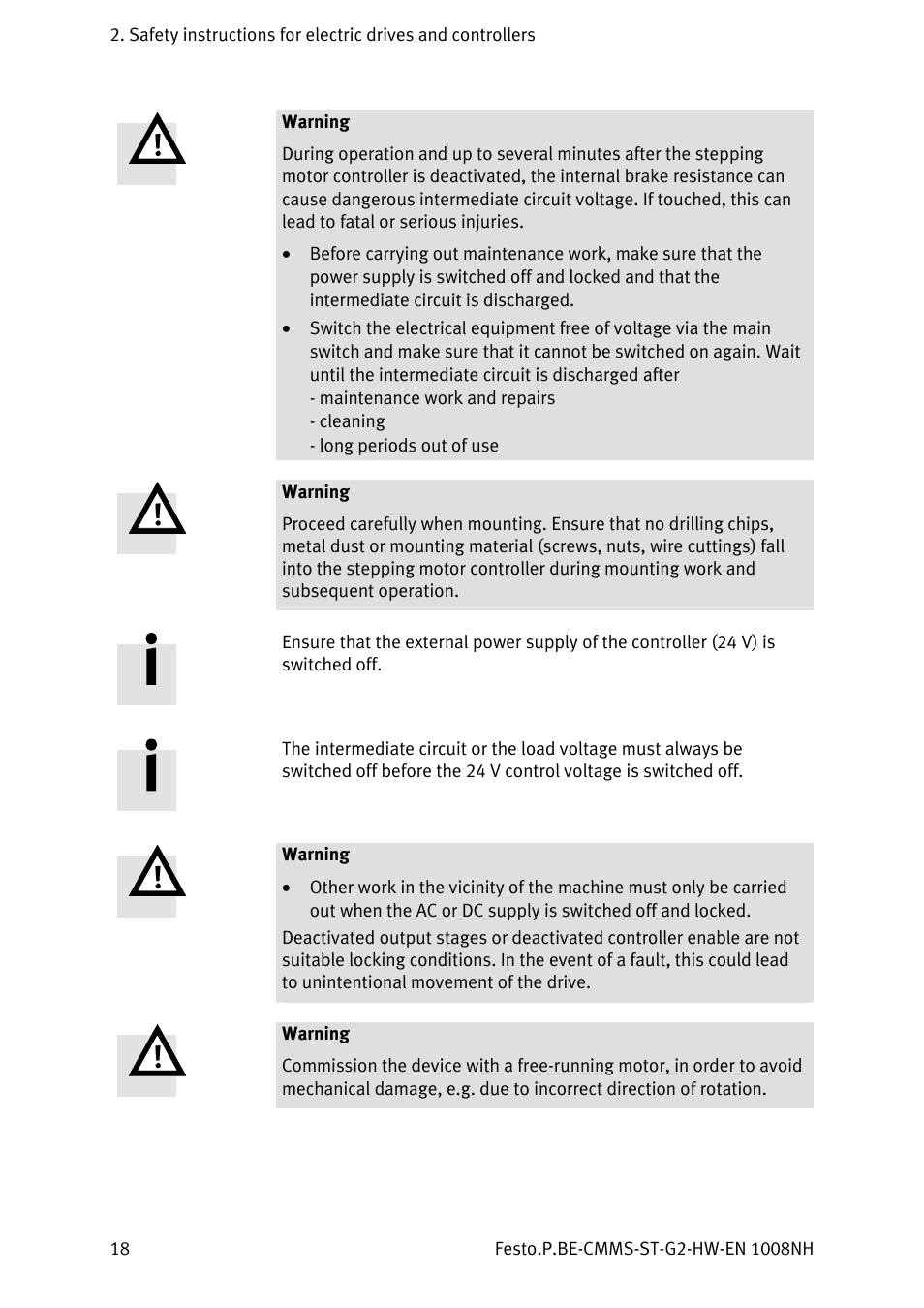 Festo Контроллеры двигателя CMMS-ST User Manual | Page 18 / 136