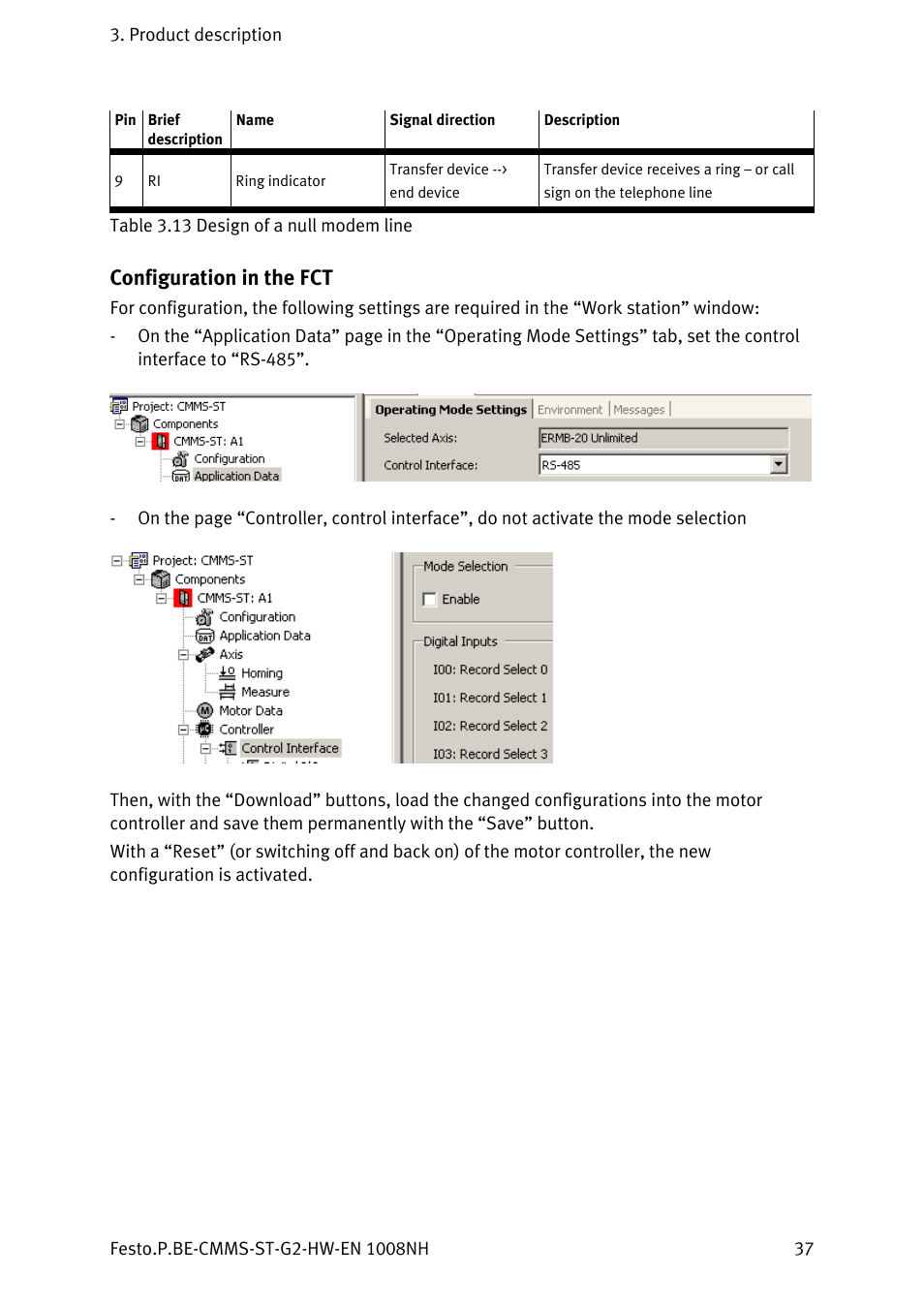 Configuration in the fct | Festo Контроллеры двигателя CMMS-ST User Manual | Page 37 / 136