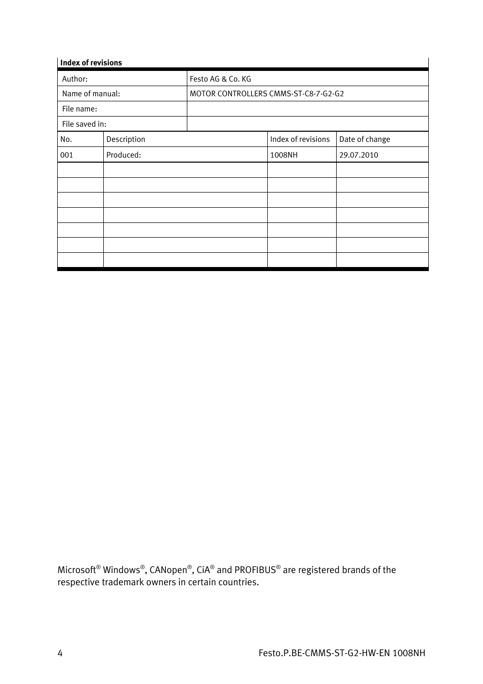 Festo Контроллеры двигателя CMMS-ST User Manual | Page 4 / 136