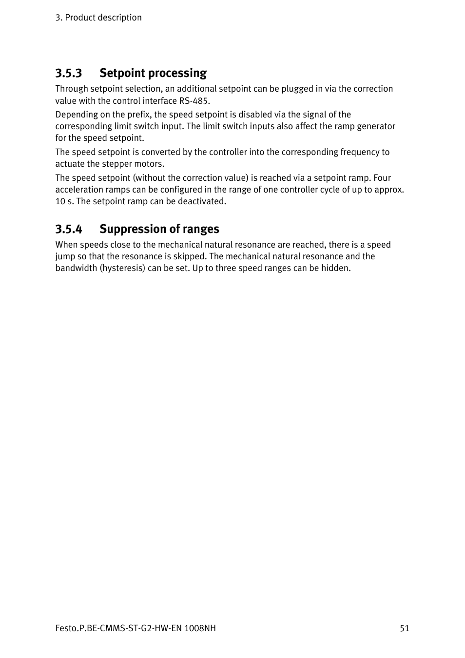 3 setpoint processing, 4 suppression of ranges, Setpoint processing | Suppression of ranges | Festo Контроллеры двигателя CMMS-ST User Manual | Page 51 / 136