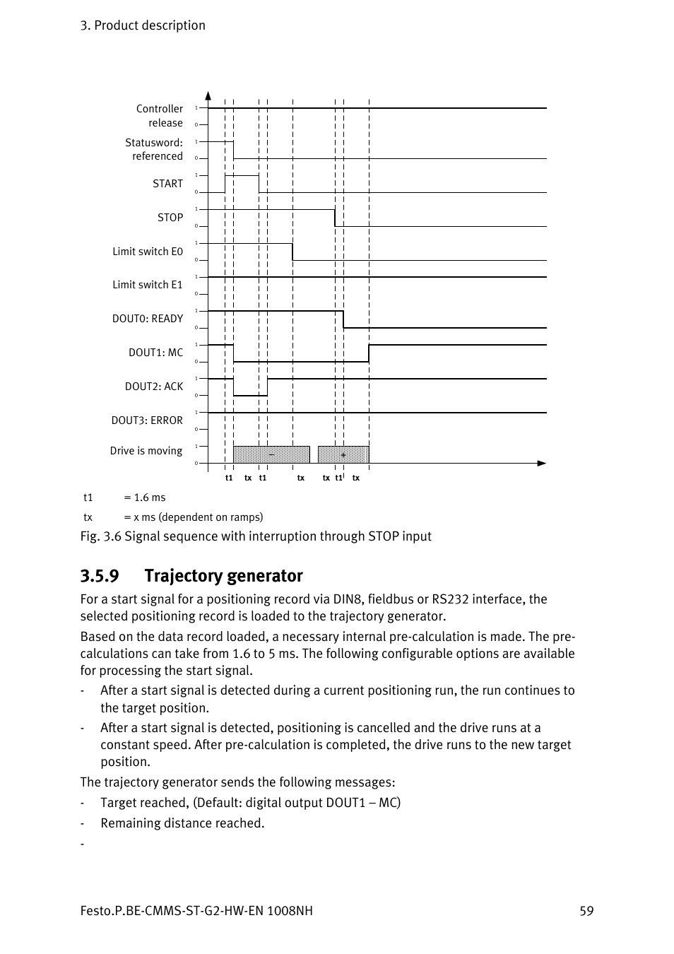 9 trajectory generator, Trajectory generator | Festo Контроллеры двигателя CMMS-ST User Manual | Page 59 / 136
