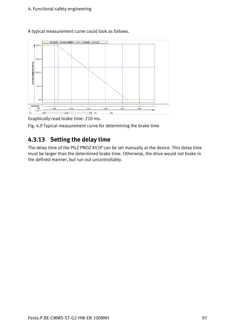 13 setting the delay time, Setting the delay time | Festo Контроллеры двигателя CMMS-ST User Manual | Page 97 / 136