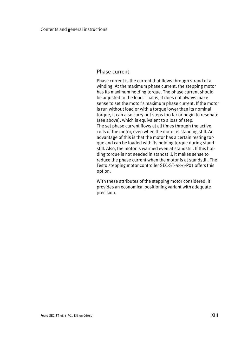 Phase current | Festo Контроллер двигателя SEC-ST User Manual | Page 15 / 66