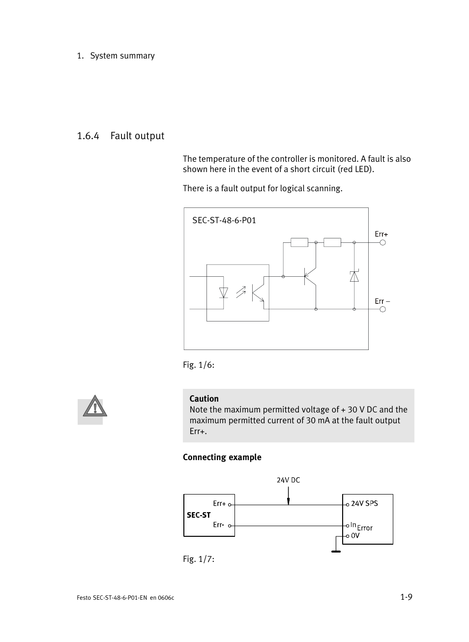 4 fault output, Fault output | Festo Контроллер двигателя SEC-ST User Manual | Page 31 / 66