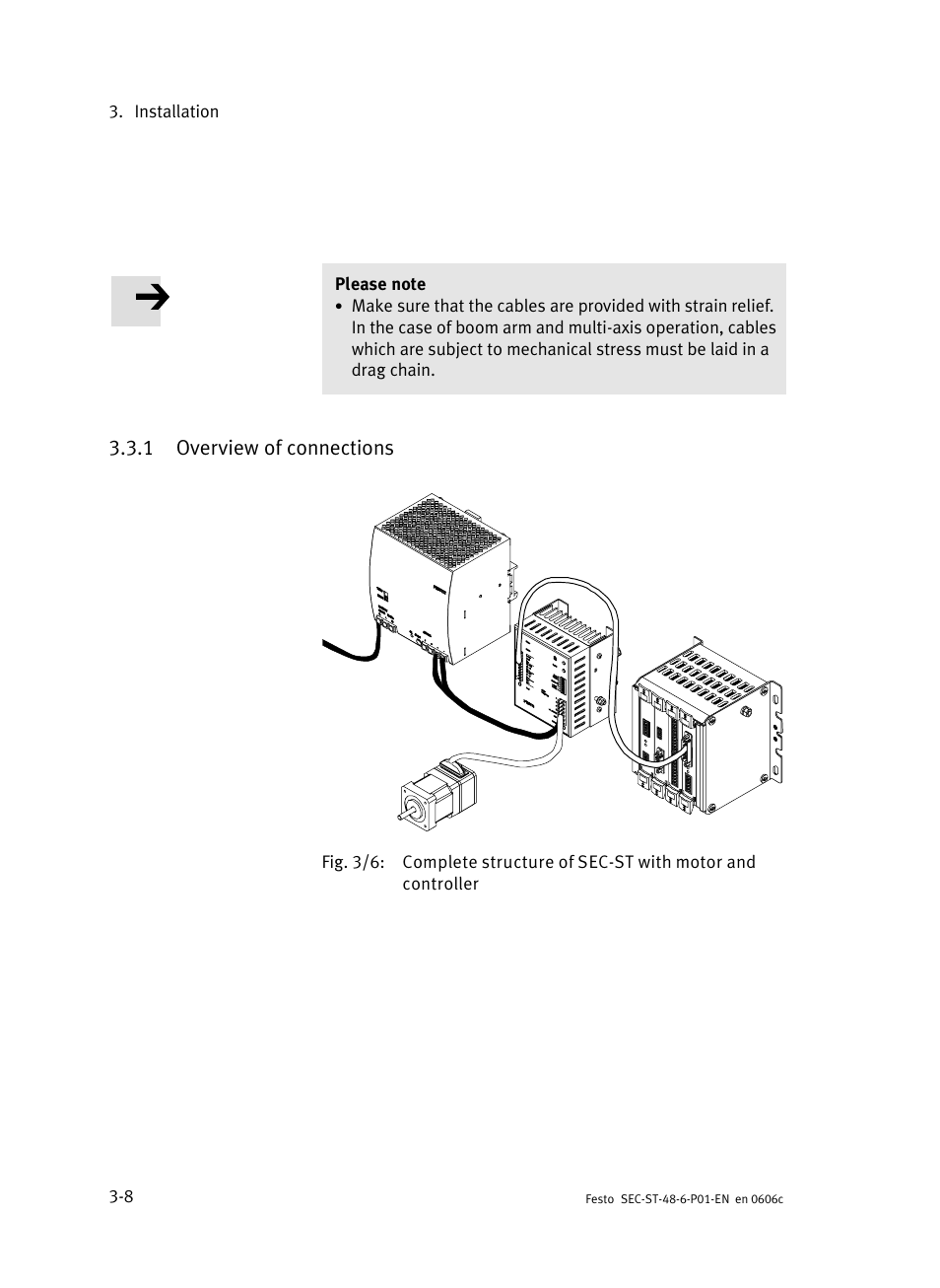 1 overview of connections, Overview of connections | Festo Контроллер двигателя SEC-ST User Manual | Page 50 / 66