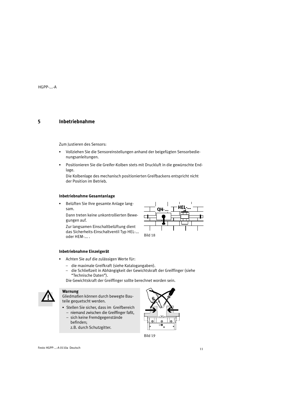 5inbetriebnahme | Festo Параллельный захват HGPP User Manual | Page 11 / 88