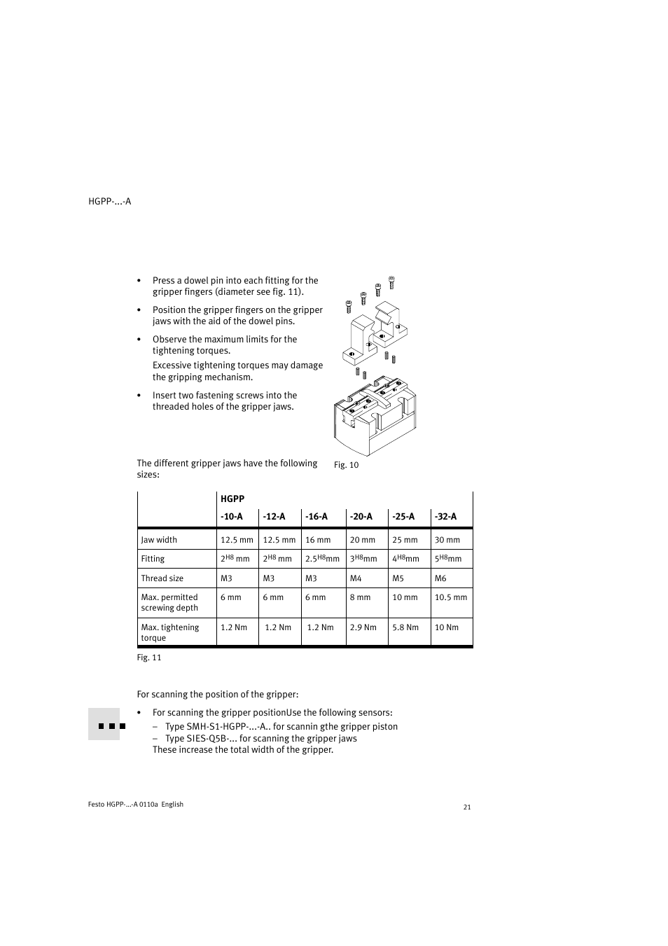 Festo Параллельный захват HGPP User Manual | Page 21 / 88