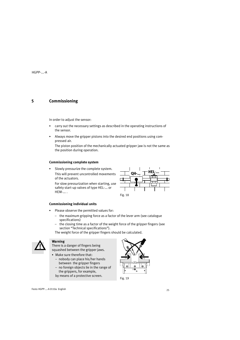 5commissioning | Festo Параллельный захват HGPP User Manual | Page 25 / 88