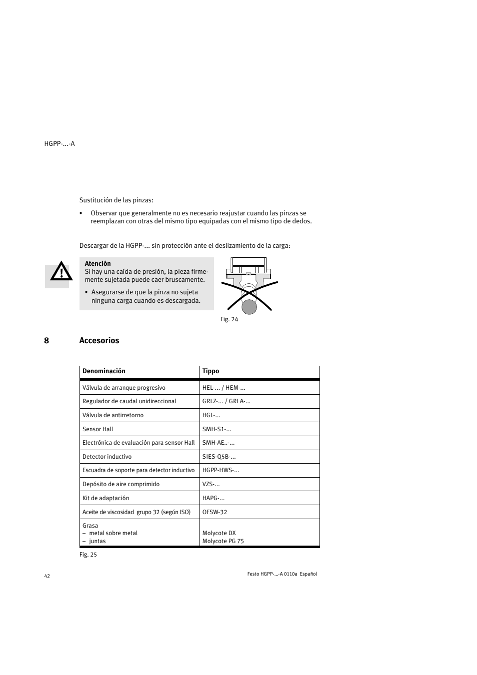 8accesorios | Festo Параллельный захват HGPP User Manual | Page 42 / 88