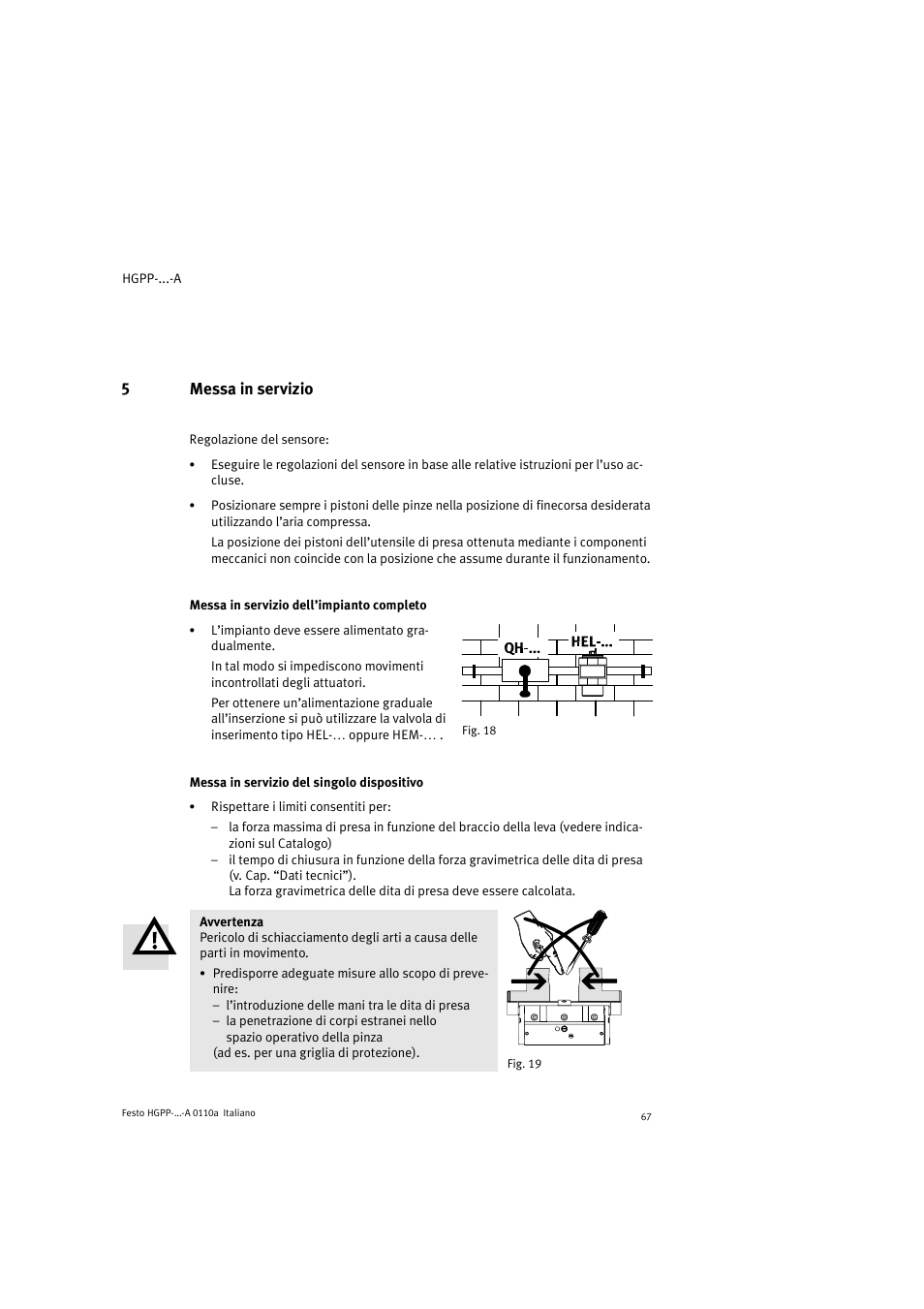 5messa in servizio | Festo Параллельный захват HGPP User Manual | Page 67 / 88