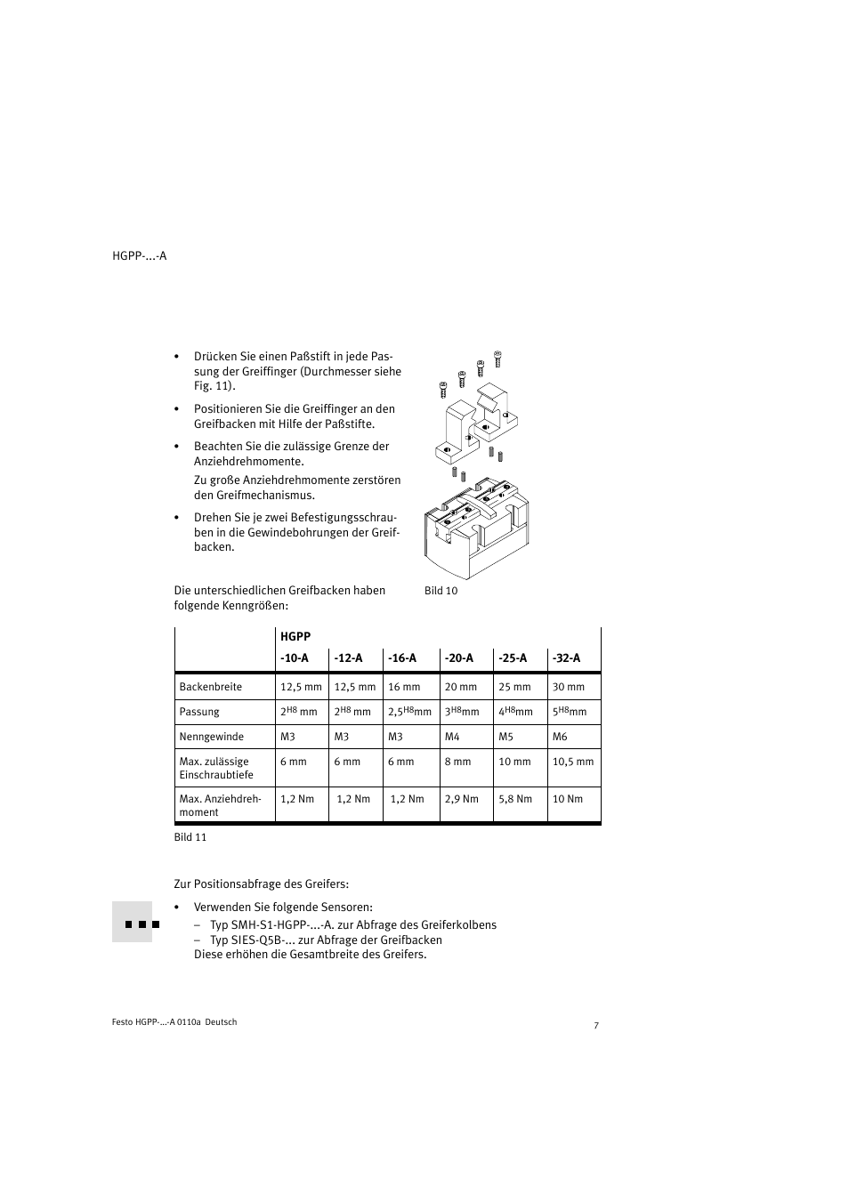 Festo Параллельный захват HGPP User Manual | Page 7 / 88