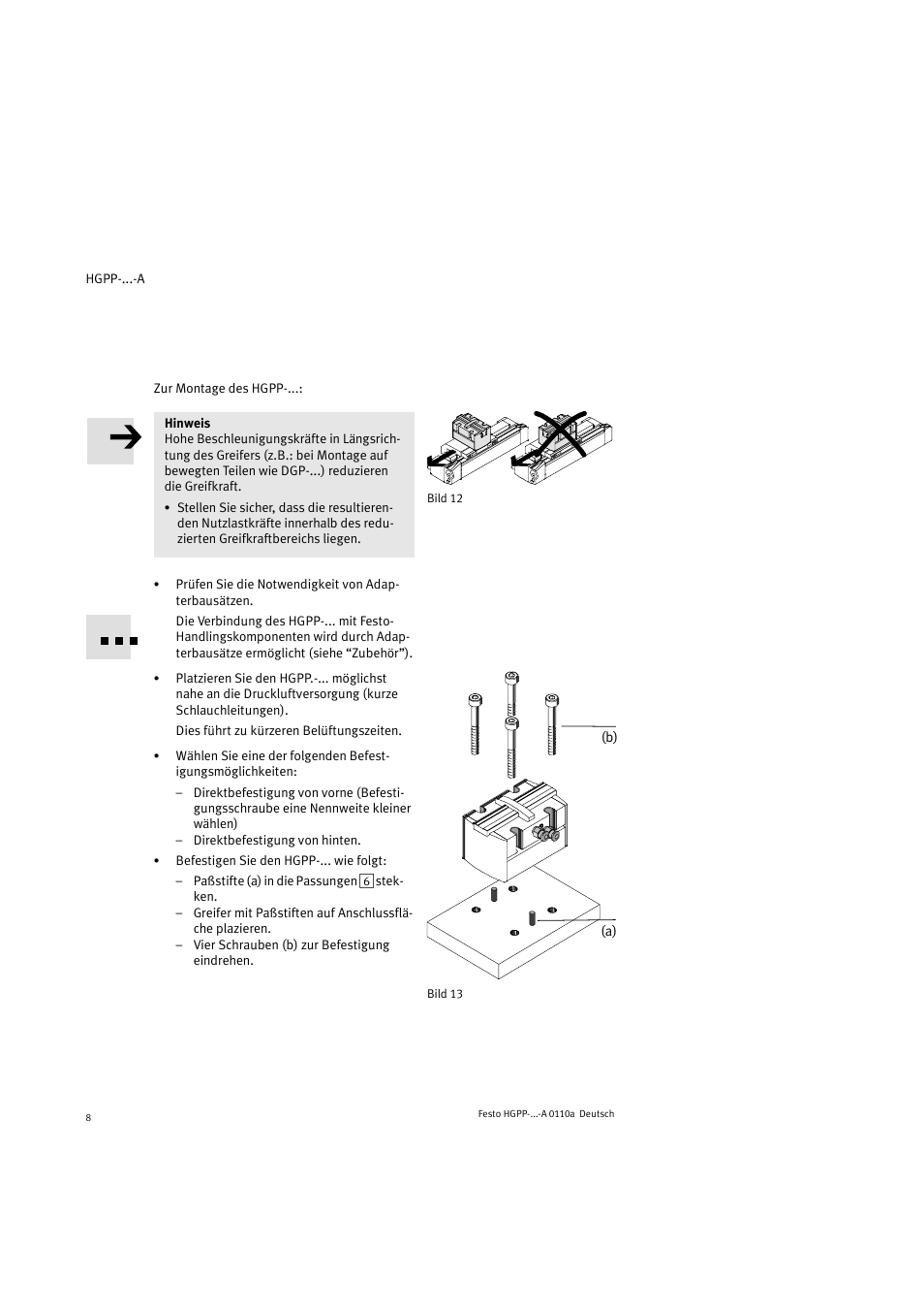Festo Параллельный захват HGPP User Manual | Page 8 / 88