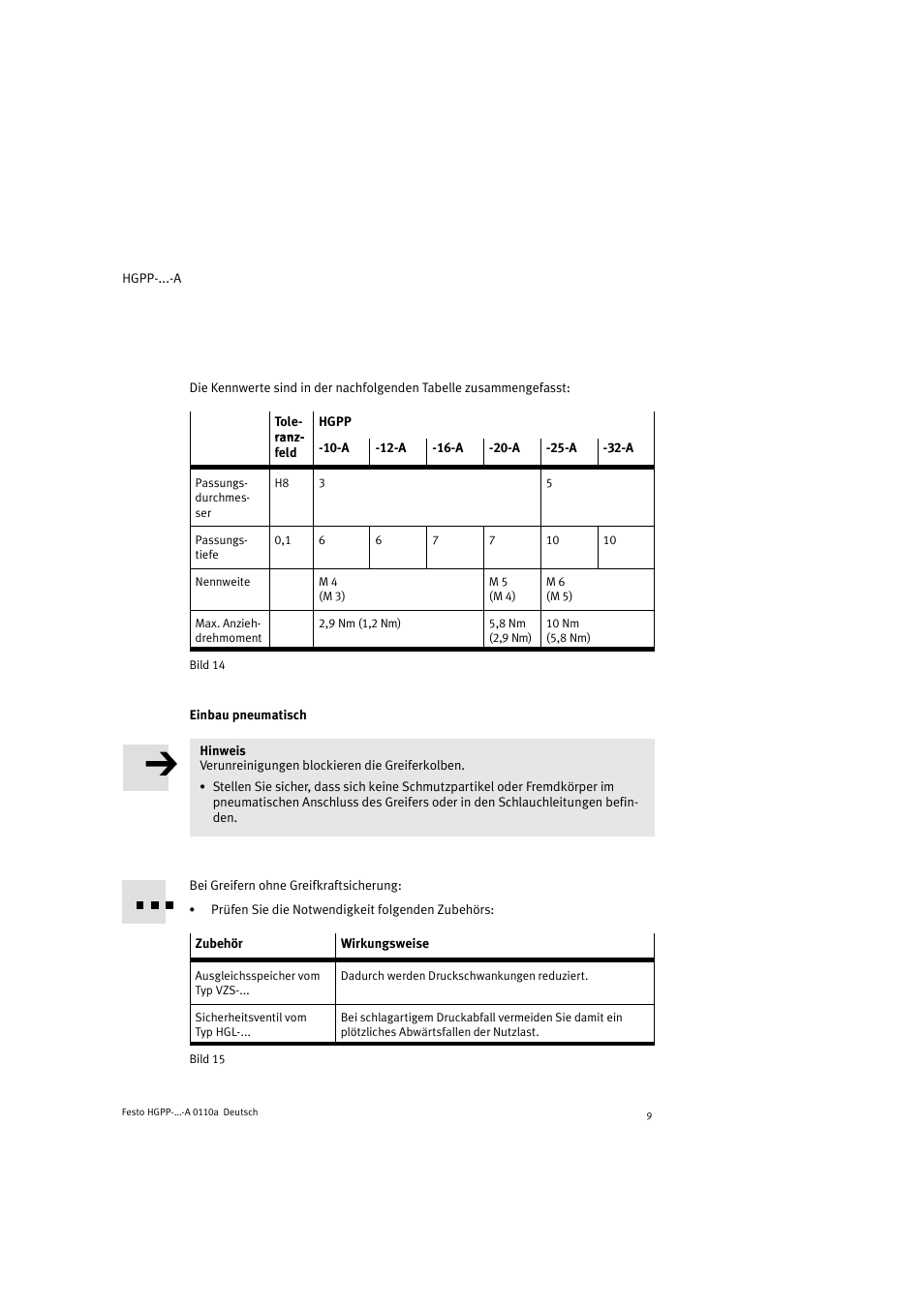 Festo Параллельный захват HGPP User Manual | Page 9 / 88