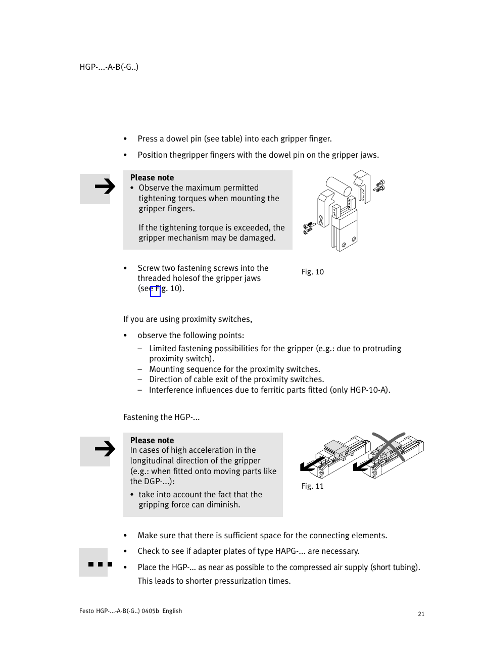 Festo Параллельный захват HGP User Manual | Page 21 / 88