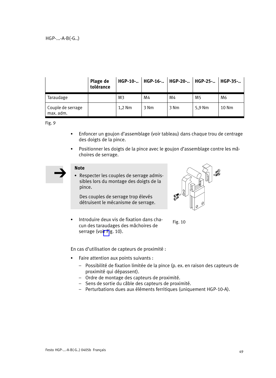 Festo Параллельный захват HGP User Manual | Page 49 / 88