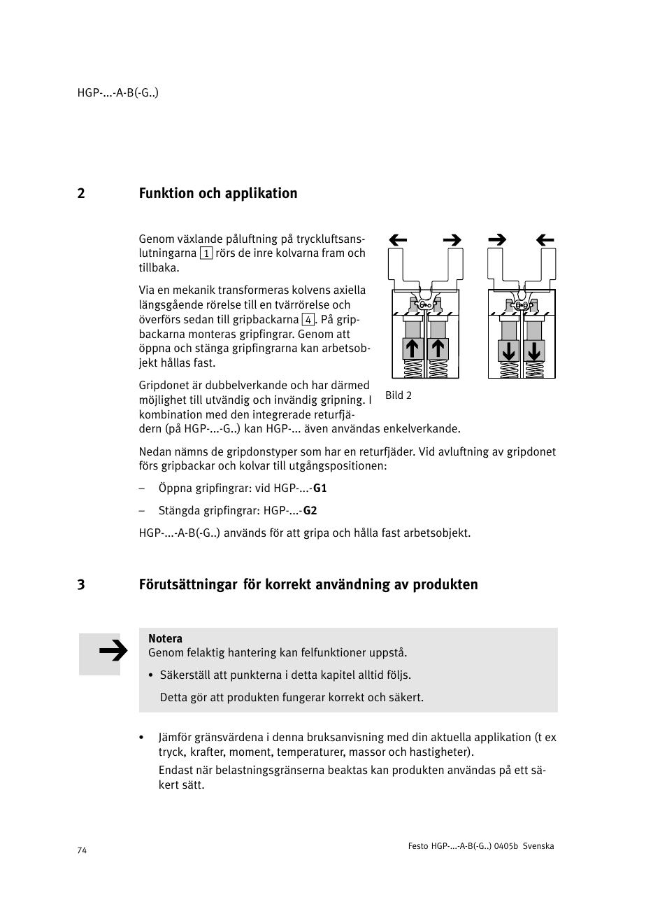 2 funktion och applikation, 2funktion och applikation | Festo Параллельный захват HGP User Manual | Page 74 / 88