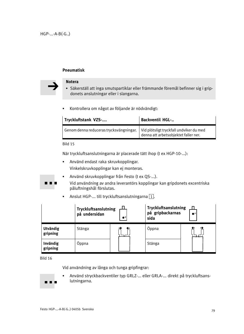 Pneumatisk | Festo Параллельный захват HGP User Manual | Page 79 / 88