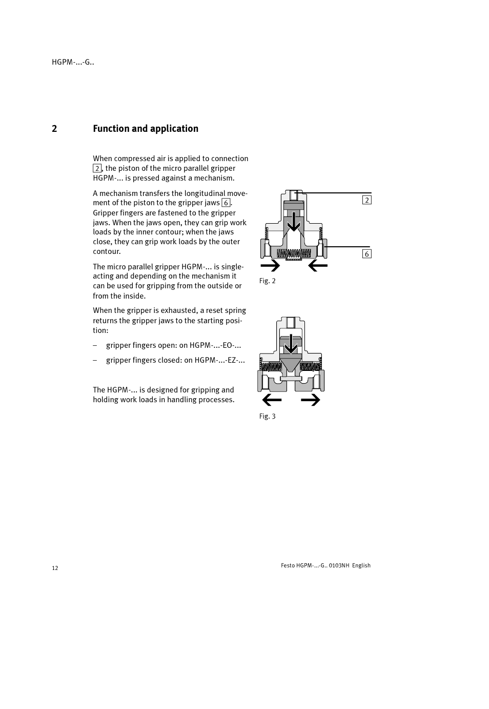 2function and application | Festo Параллельный захват HGPM User Manual | Page 12 / 52