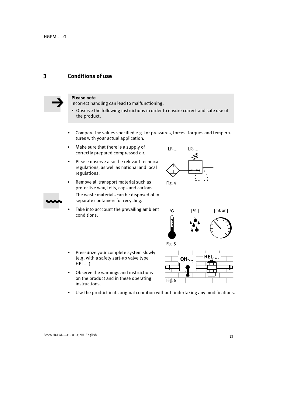 3conditions of use | Festo Параллельный захват HGPM User Manual | Page 13 / 52
