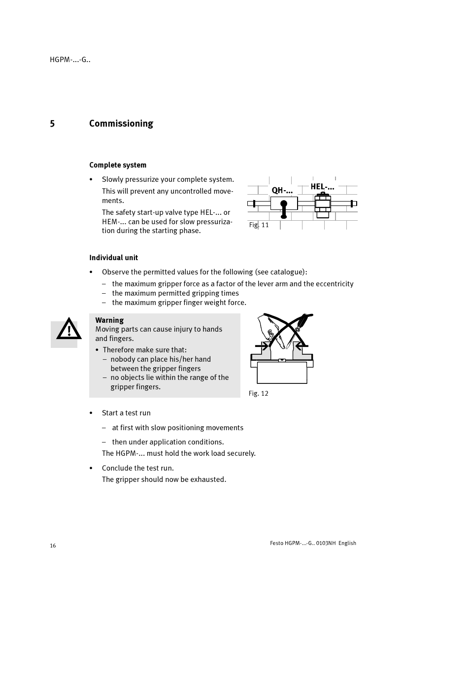 5commissioning | Festo Параллельный захват HGPM User Manual | Page 16 / 52