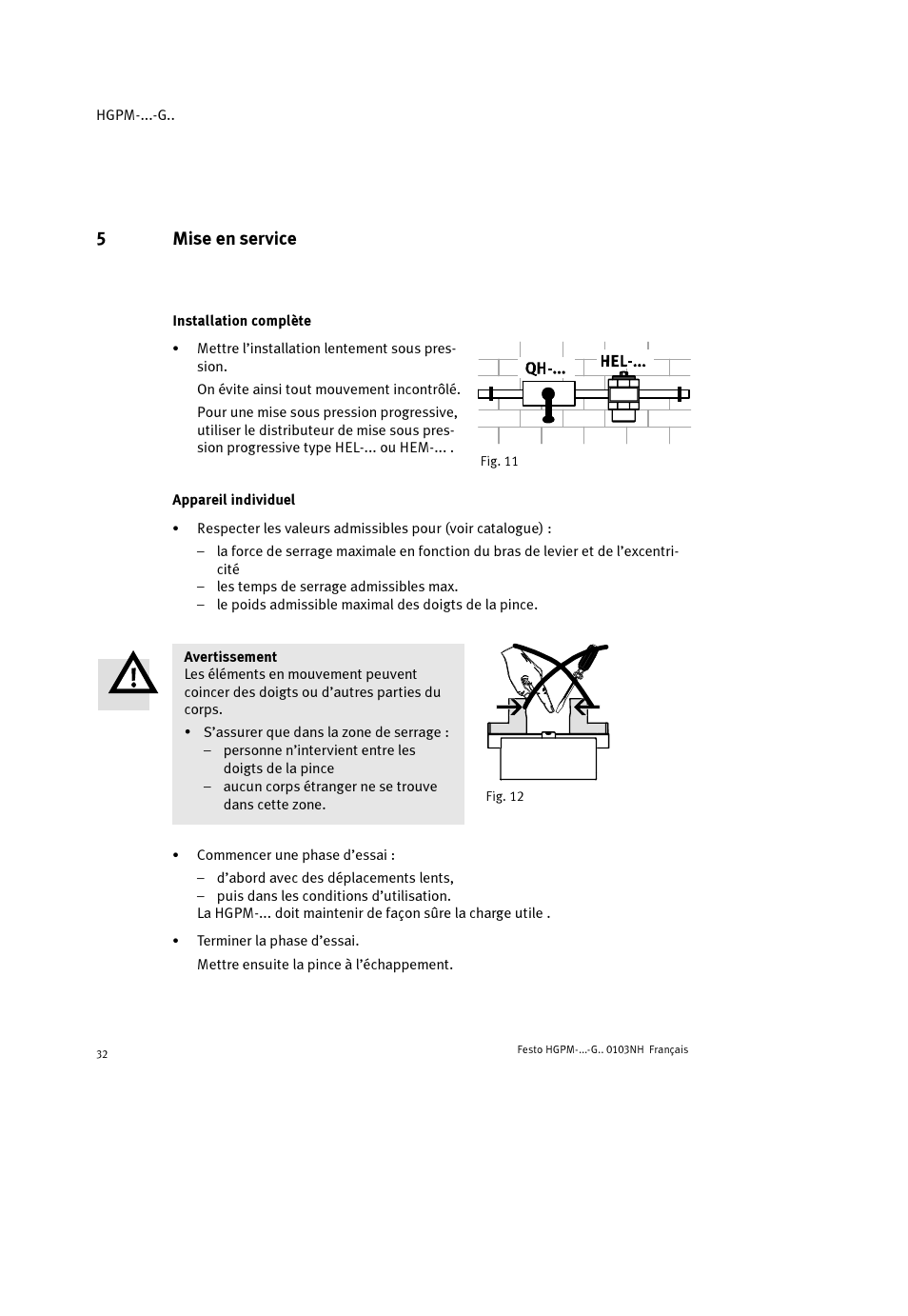 5mise en service | Festo Параллельный захват HGPM User Manual | Page 32 / 52