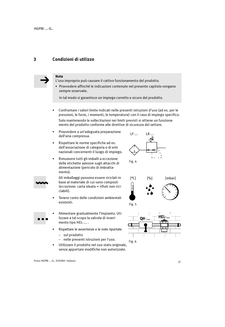 3condizioni di utilizzo | Festo Параллельный захват HGPM User Manual | Page 37 / 52