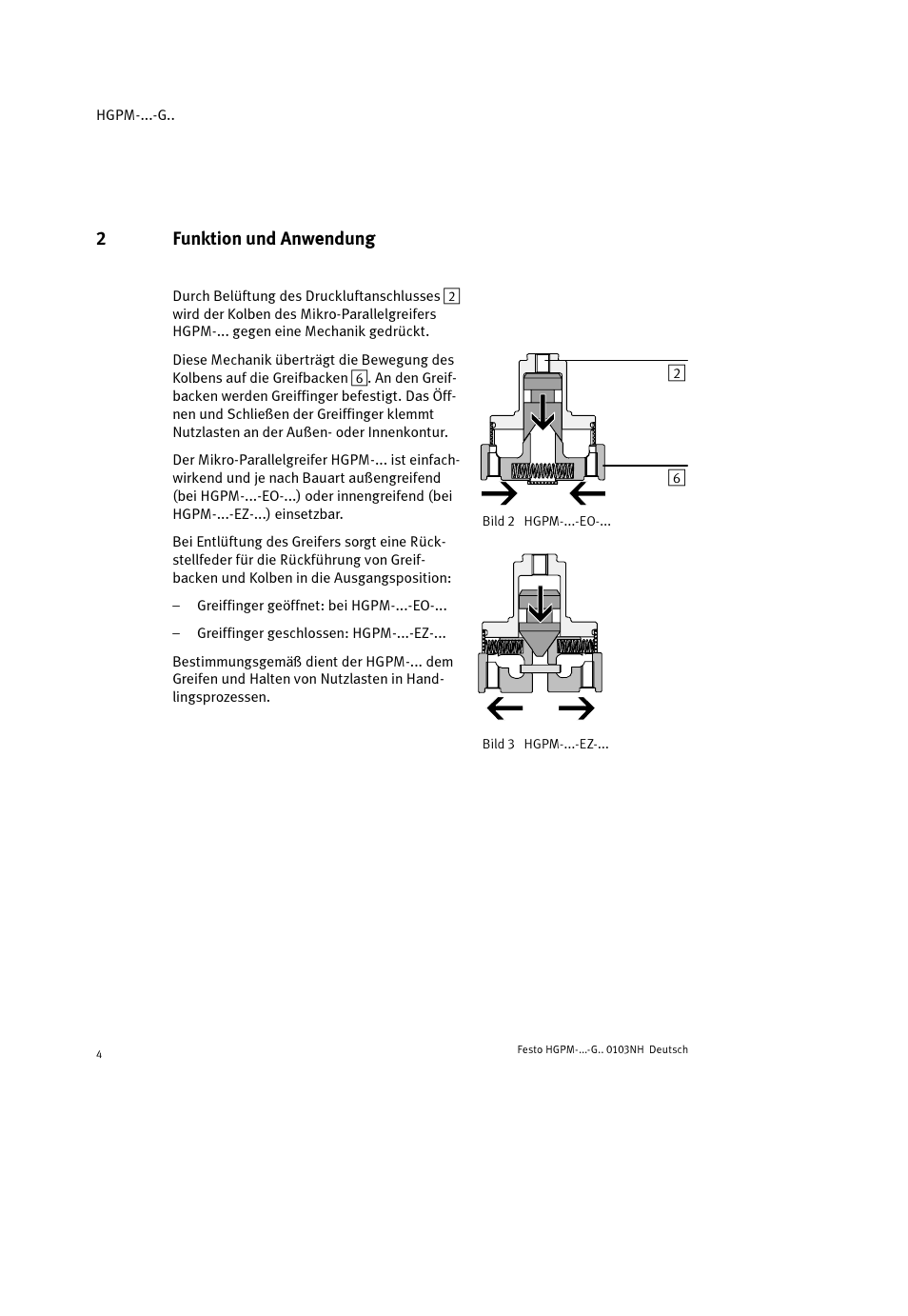 2funktion und anwendung | Festo Параллельный захват HGPM User Manual | Page 4 / 52
