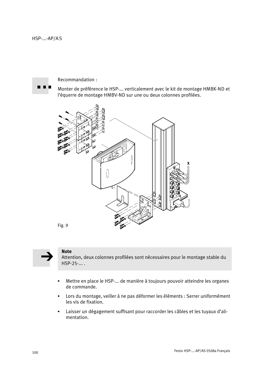 Festo Модуль перемещения HSP User Manual | Page 100 / 184