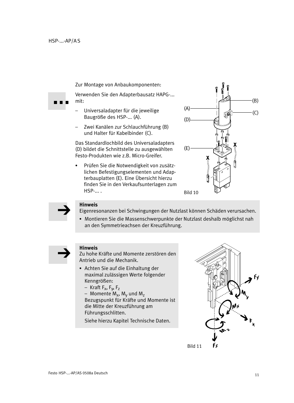 Festo Модуль перемещения HSP User Manual | Page 11 / 184