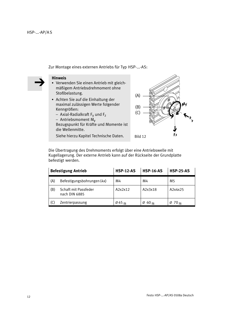 Festo Модуль перемещения HSP User Manual | Page 12 / 184