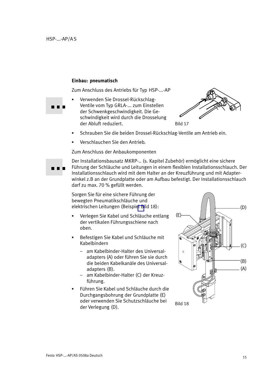 Einbau: pneumatisch | Festo Модуль перемещения HSP User Manual | Page 15 / 184