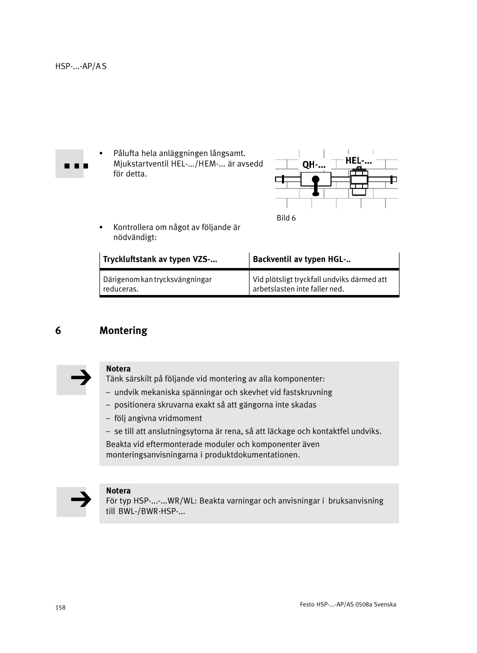 6 montering, 6montering | Festo Модуль перемещения HSP User Manual | Page 158 / 184