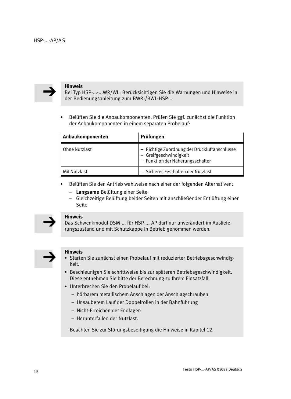 Festo Модуль перемещения HSP User Manual | Page 18 / 184