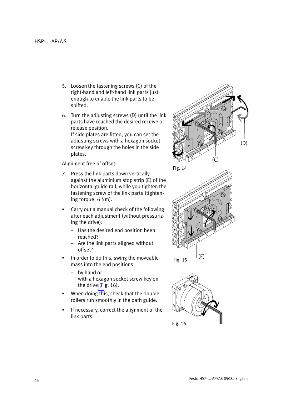 Festo Модуль перемещения HSP User Manual | Page 44 / 184