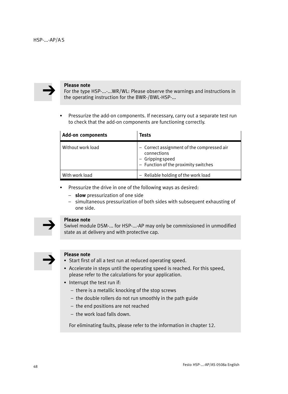 Festo Модуль перемещения HSP User Manual | Page 48 / 184