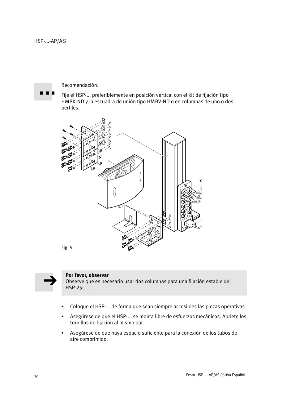 Festo Модуль перемещения HSP User Manual | Page 70 / 184