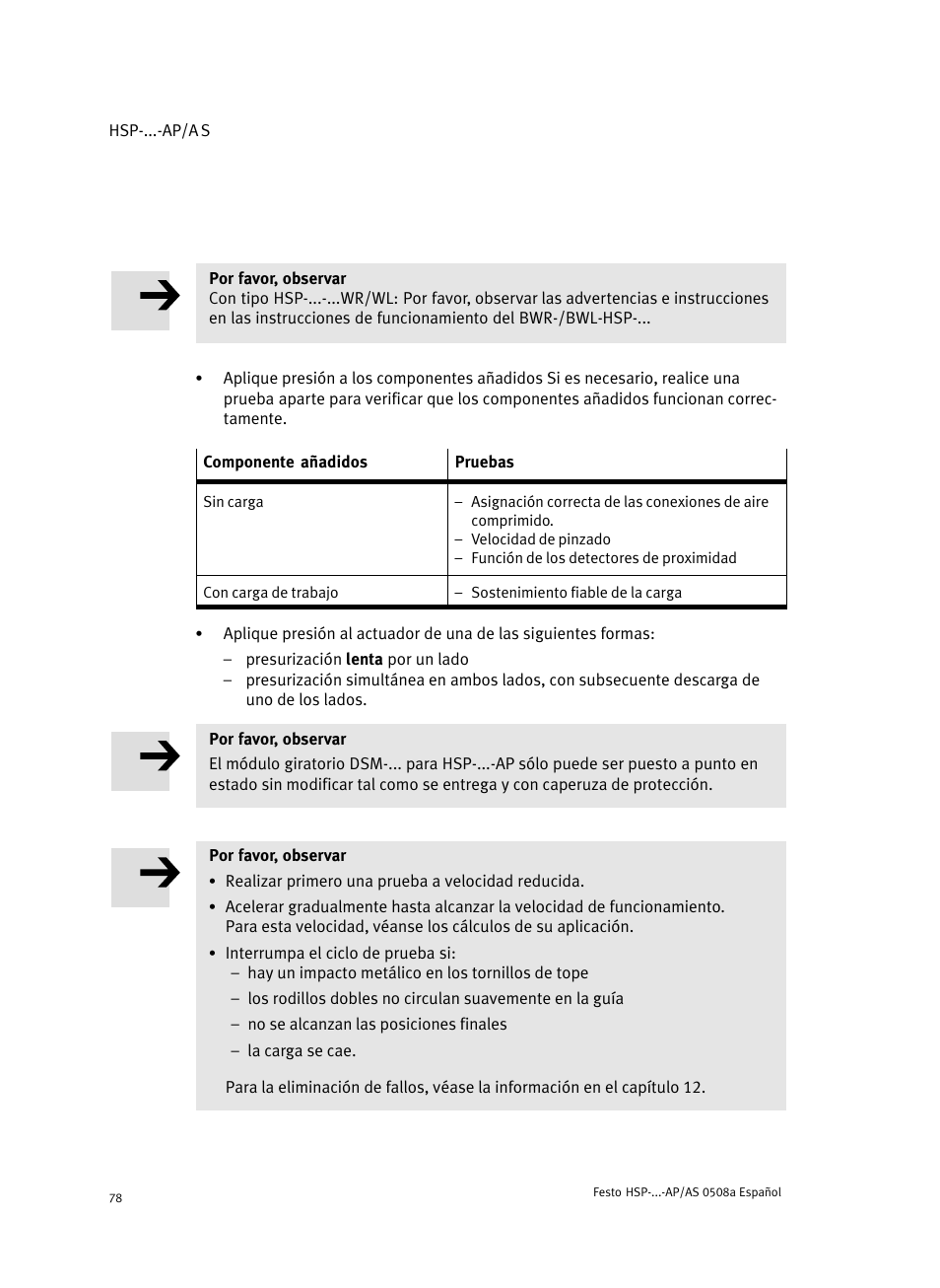 Festo Модуль перемещения HSP User Manual | Page 78 / 184